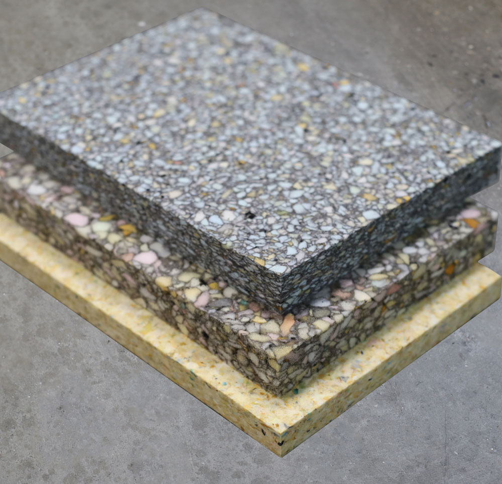 Bonded foam pressure bonded, flexible polyurethane foam